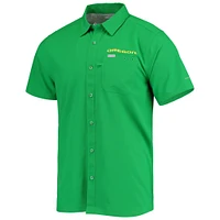 Men's Columbia PFG Green Oregon Ducks Slack Tide Camp Button-Up Shirt