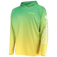 Men's Columbia PFG Green Oregon Ducks Terminal Tackle Omni-Shade UPF 50 Long Sleeve Hooded Top