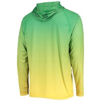 Men's Columbia PFG Green Oregon Ducks Terminal Tackle Omni-Shade UPF 50 Long Sleeve Hooded Top