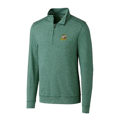 Cutter & Buck Heather Green Oregon Ducks Big Tall Shoreline Half-Zip Jacket