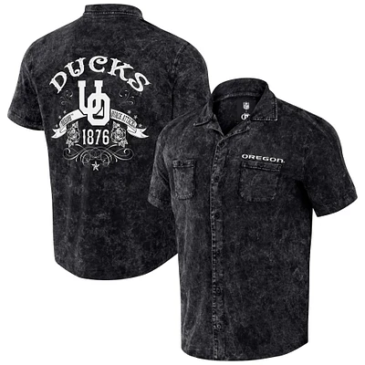 Collection Darius Rucker pour homme par Fanatics - Chemise boutonnée aux couleurs de l'équipe des Oregon Ducks Noir