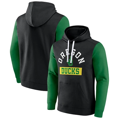 Men's Fanatics Oregon Ducks Extra Point Colorblock Fleece Pullover Hoodie