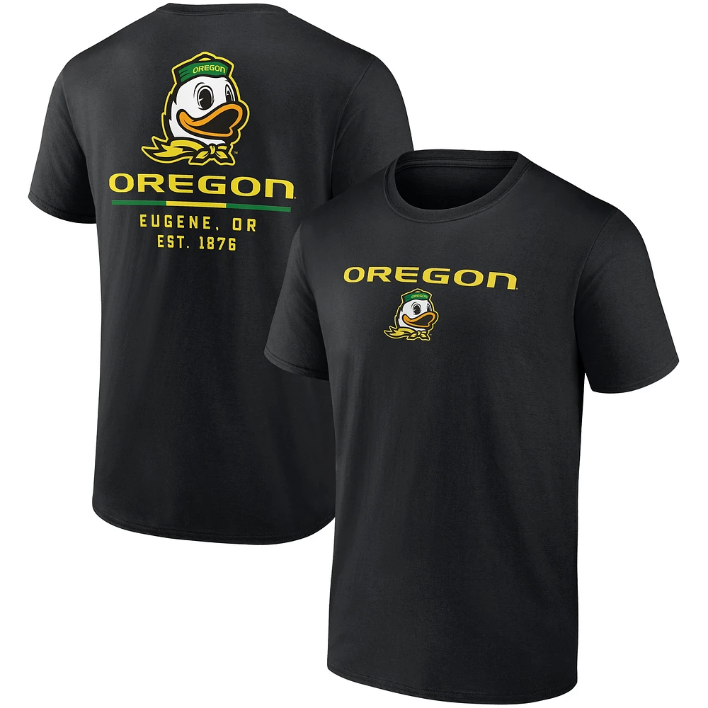 Men's Fanatics Black Oregon Ducks Game Day 2-Hit T-Shirt