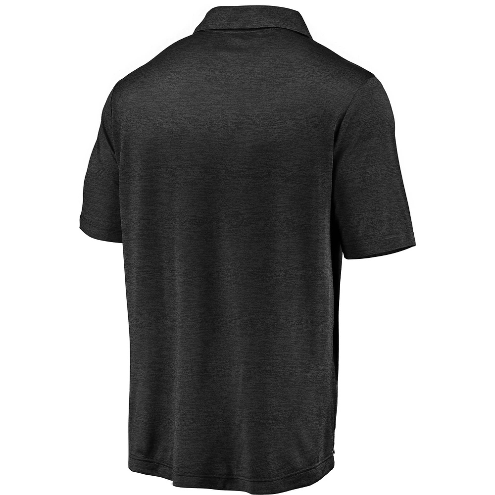 Men's Fanatics Black Oregon Ducks Primary Logo Striated Polo