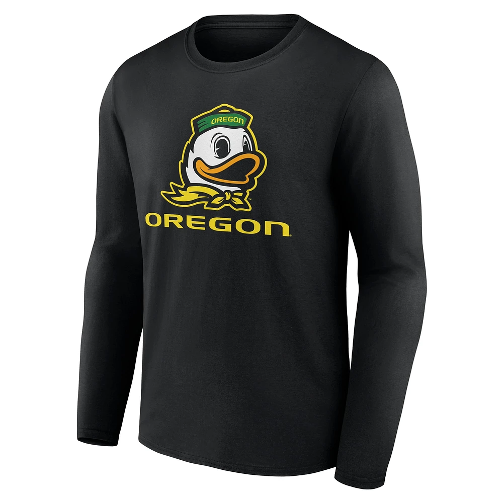 Men's Fanatics Black Oregon Ducks Team Lockup Long Sleeve T-Shirt