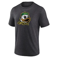 Men's Fanatics Charcoal Oregon Ducks Evergreen Primary Logo Tri-Blend T-Shirt