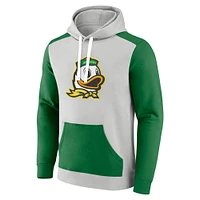 Men's Fanatics  Gray/Green Oregon Ducks Primary Arctic Fleece Pullover Hoodie