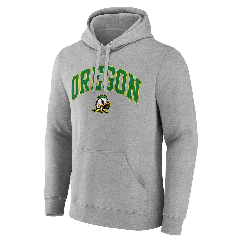 Sweat à capuche avec logo arqué Oregon Ducks Fanatics pour homme, gris