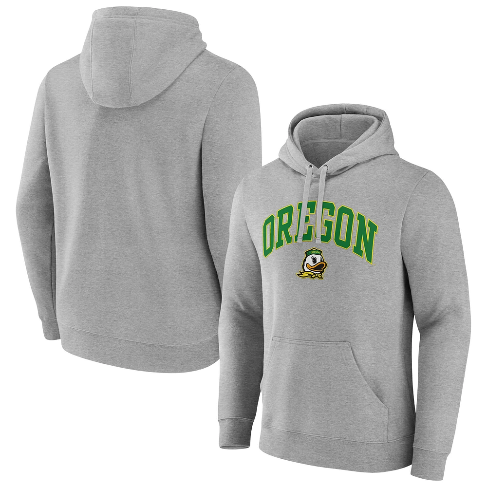 Sweat à capuche avec logo arqué Oregon Ducks Fanatics pour homme, gris