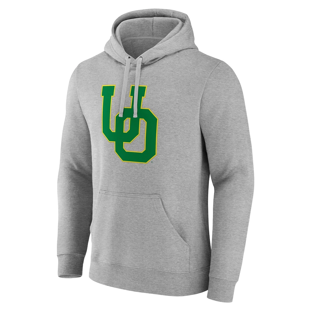 Men's Fanatics Gray Oregon Ducks Fleece Pullover Hoodie