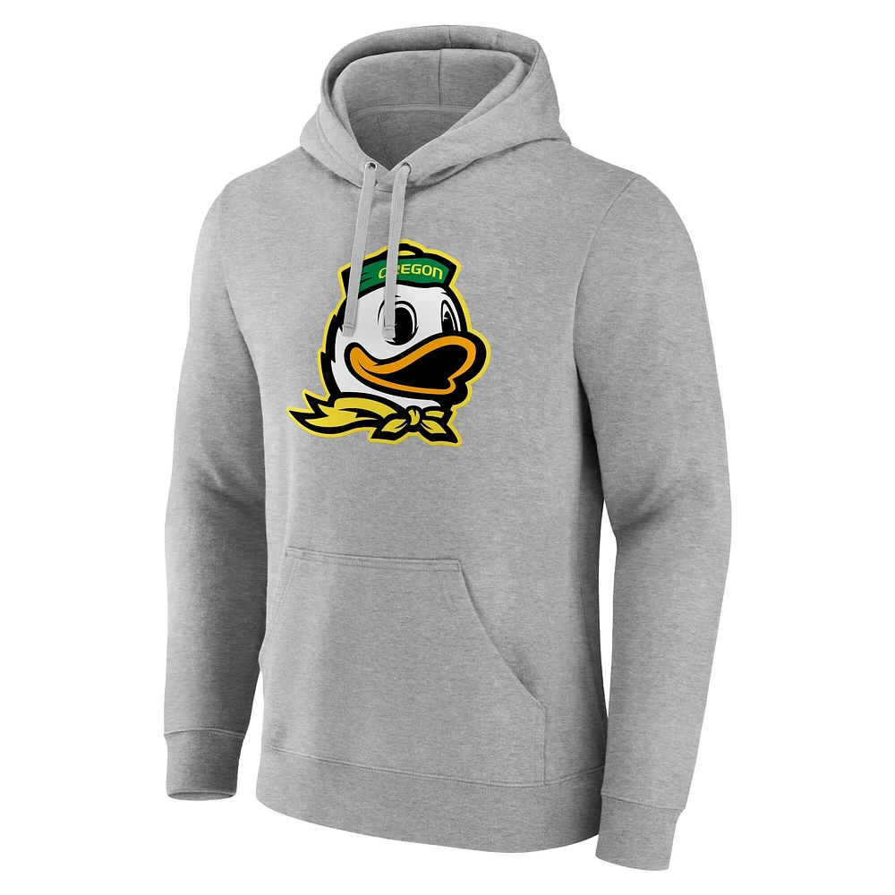 Men's Fanatics  Gray Oregon Ducks Primary Logo Pullover Hoodie