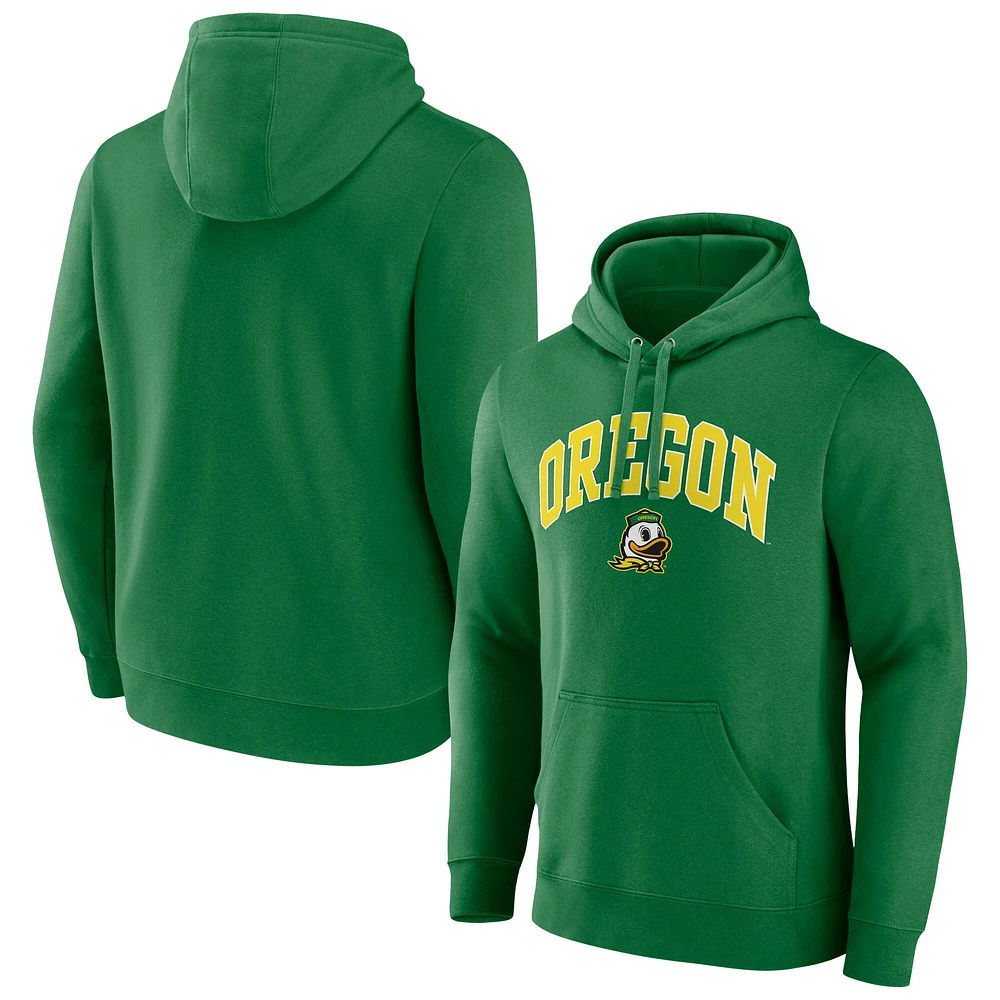 Sweat à capuche avec logo arqué vert Fanatics pour hommes des Oregon Ducks