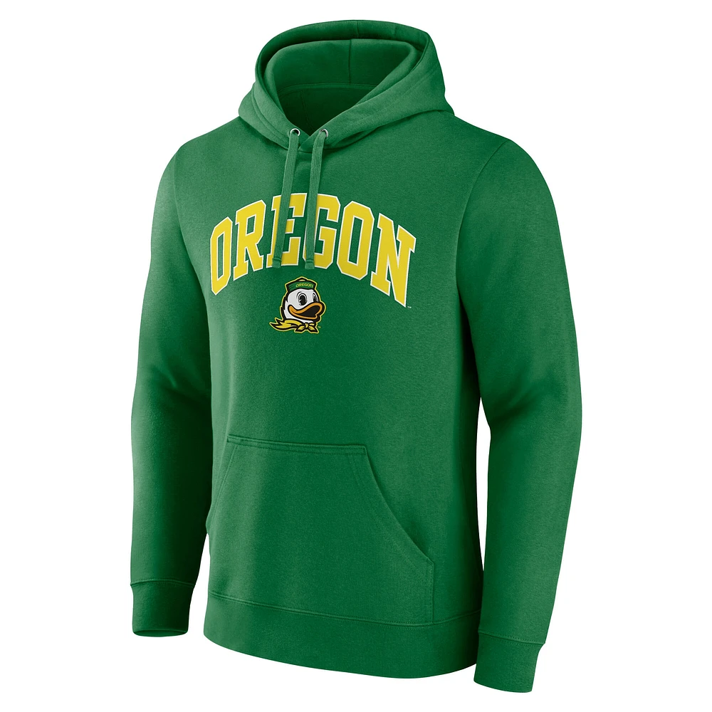 Sweat à capuche avec logo arqué vert Fanatics pour hommes des Oregon Ducks