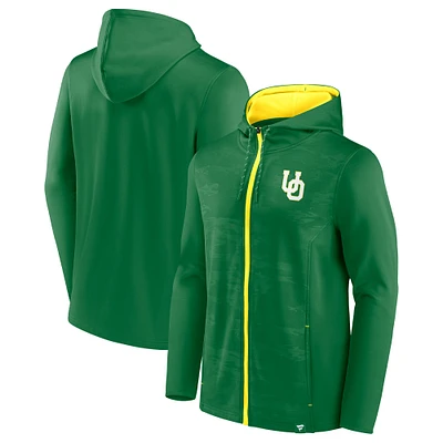 Sweat à capuche entièrement zippé Oregon Ducks Fanatics pour homme, vert