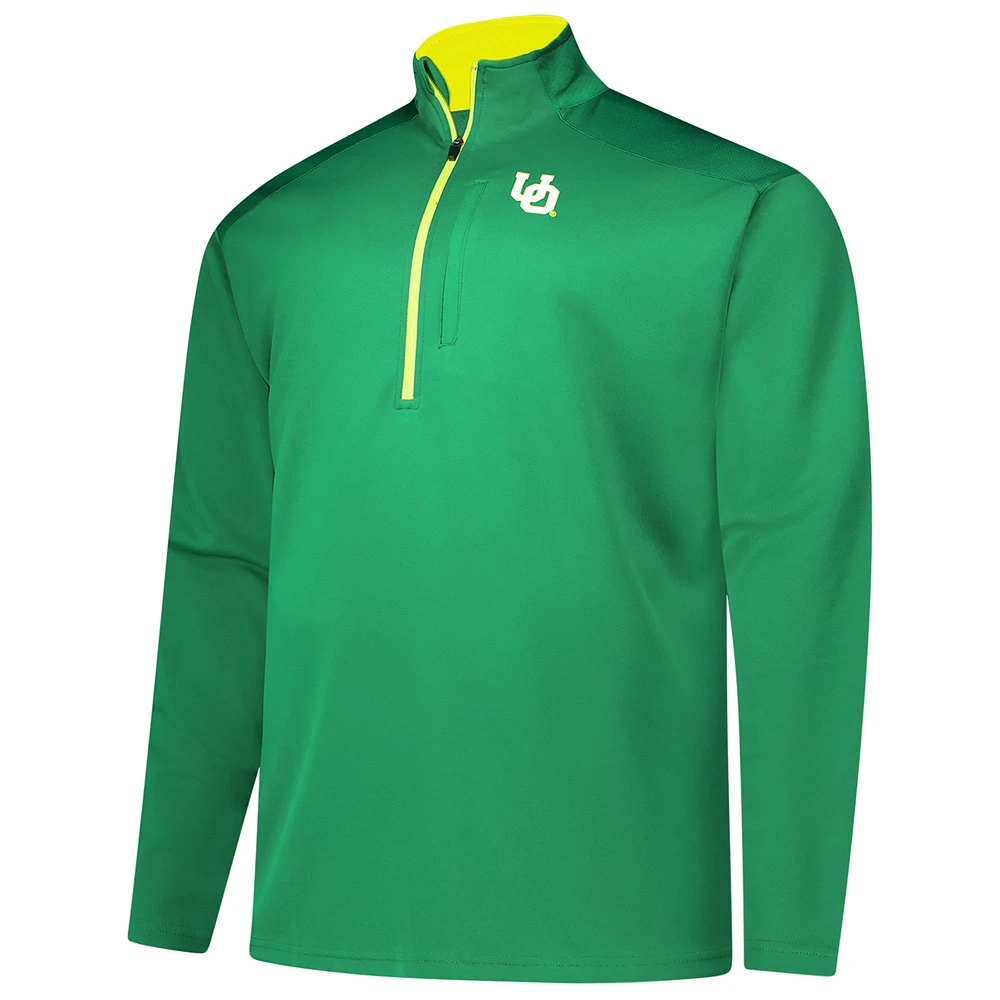 Men's Fanatics Green Oregon Ducks Big & Tall Defender Quarter-Zip Top