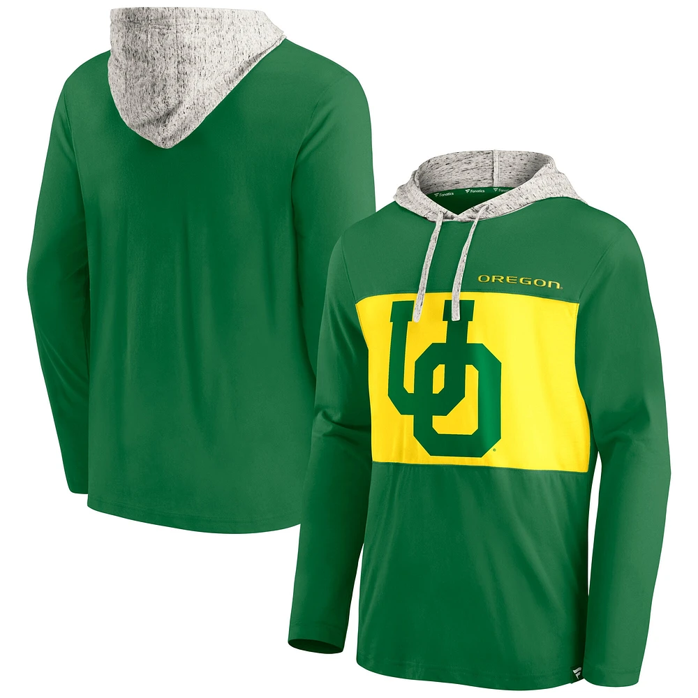 Men's Fanatics Green Oregon Ducks Block Party Lightweight Pullover Hoodie
