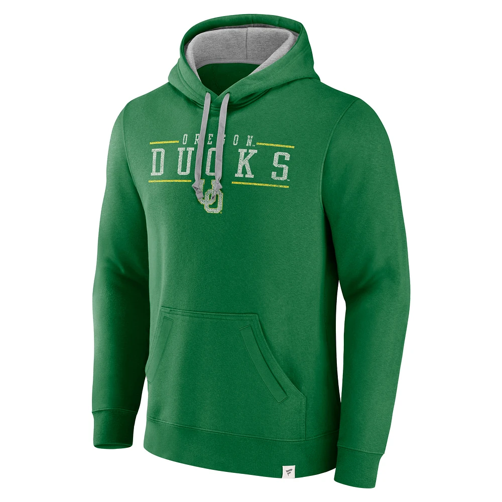 Men's Fanatics  Green Oregon Ducks Second Wind Distressed Pullover Hoodie