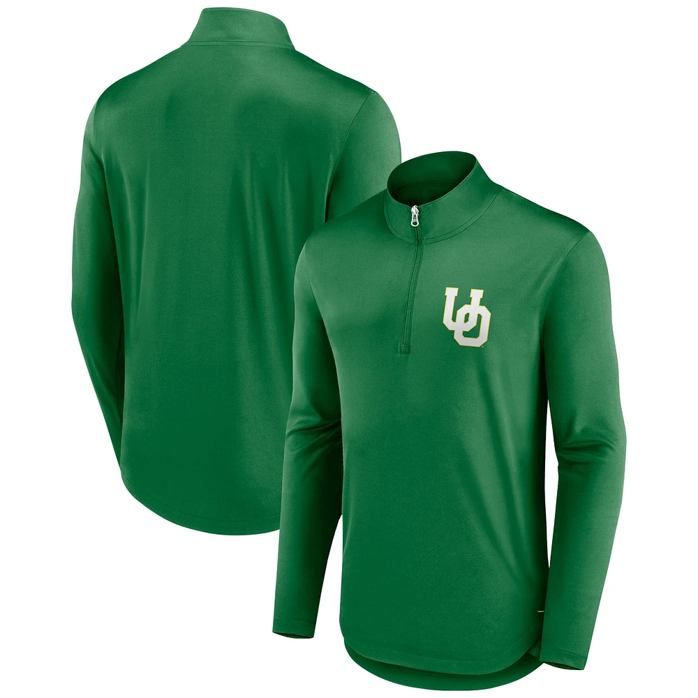 Men's Fanatics Green Oregon Ducks Tough Minded Quarter-Zip Top