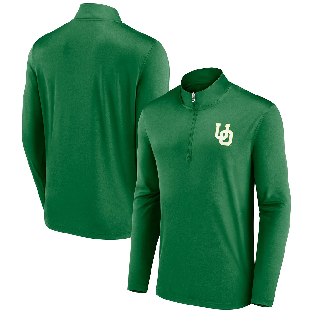 Men's Fanatics Green Oregon Ducks Underdog Mindset Quarter-Zip Top