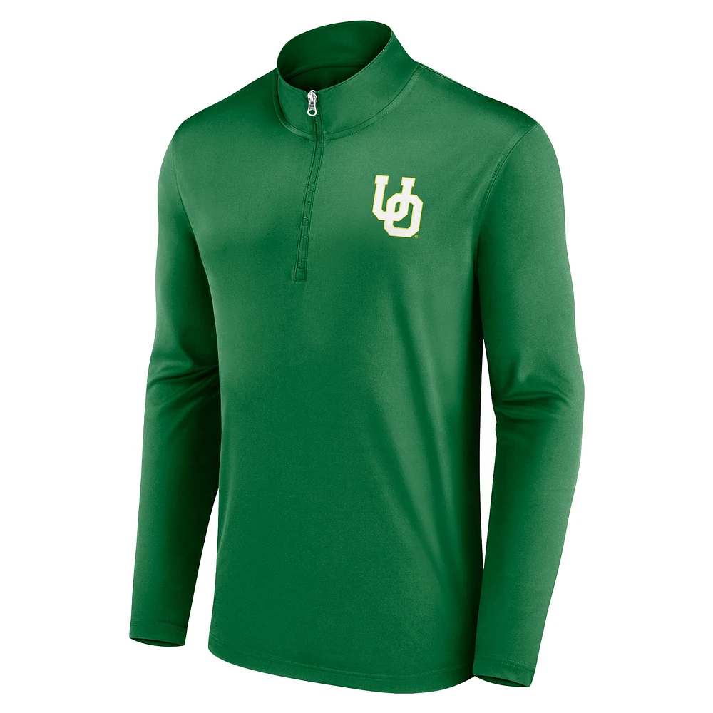 Men's Fanatics Green Oregon Ducks Underdog Mindset Quarter-Zip Top