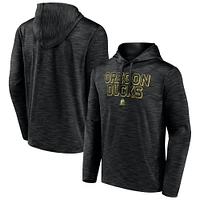 Men's Fanatics  Heather Black Oregon Ducks Athlete Fleece Pullover Hoodie
