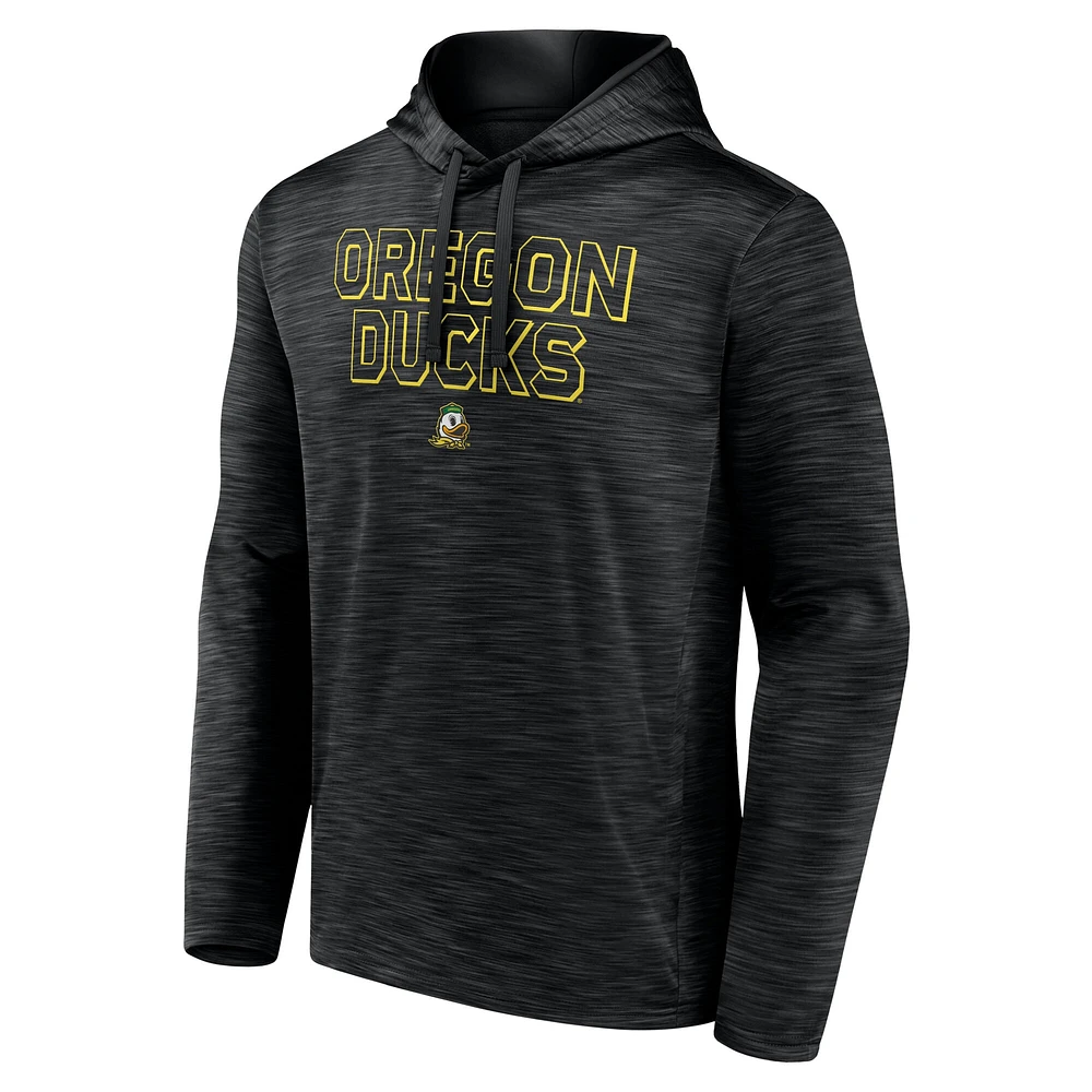 Men's Fanatics  Heather Black Oregon Ducks Athlete Fleece Pullover Hoodie