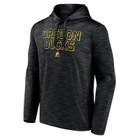 Men's Fanatics  Heather Black Oregon Ducks Athlete Fleece Pullover Hoodie