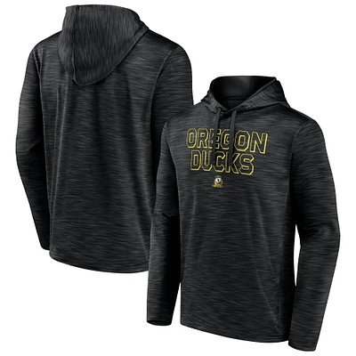 Men's Fanatics  Heather Black Oregon Ducks Athlete Fleece Pullover Hoodie