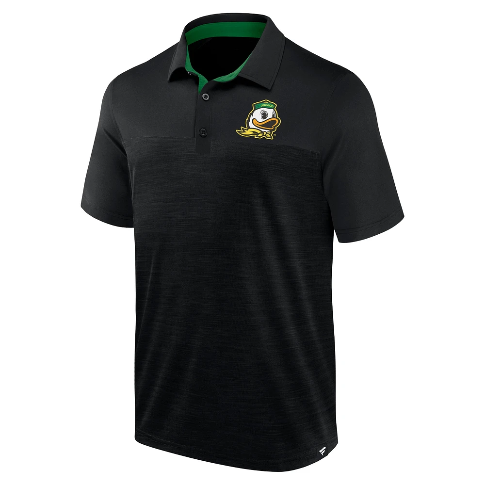 Men's Fanatics Heather Black Oregon Ducks Classic Homefield Polo