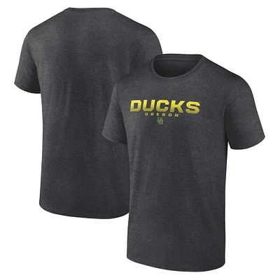 T-shirt Fanatics Heather Charcoal pour homme avec cicatrices de bataille des Oregon Ducks