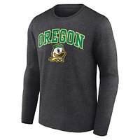 T-shirt à manches longues Fanatics Heather Charcoal pour homme, Oregon Ducks Campus