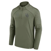 Veste à quart de zip Titan Raglan Olive Oregon Ducks OHT Military Appréciation Fanatics pour hommes