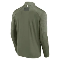 Men's Fanatics Olive Oregon Ducks OHT Military Appreciation Titan Raglan Quarter-Zip Jacket