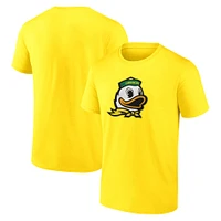 T-shirt jaune avec logo principal des Oregon Ducks pour hommes Fanatics