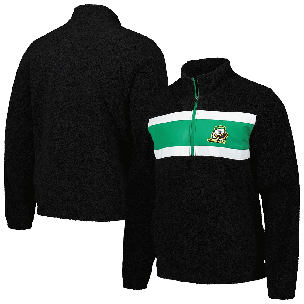 Men's G-III Sports by Carl Banks Black Oregon Ducks Pinch Runner Half-Zip Top