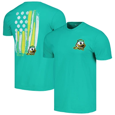 Men's Green Oregon Ducks Baseball Flag Comfort Colors T-Shirt