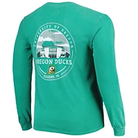 Men's Green Oregon Ducks Circle Campus Scene Long Sleeve T-Shirt