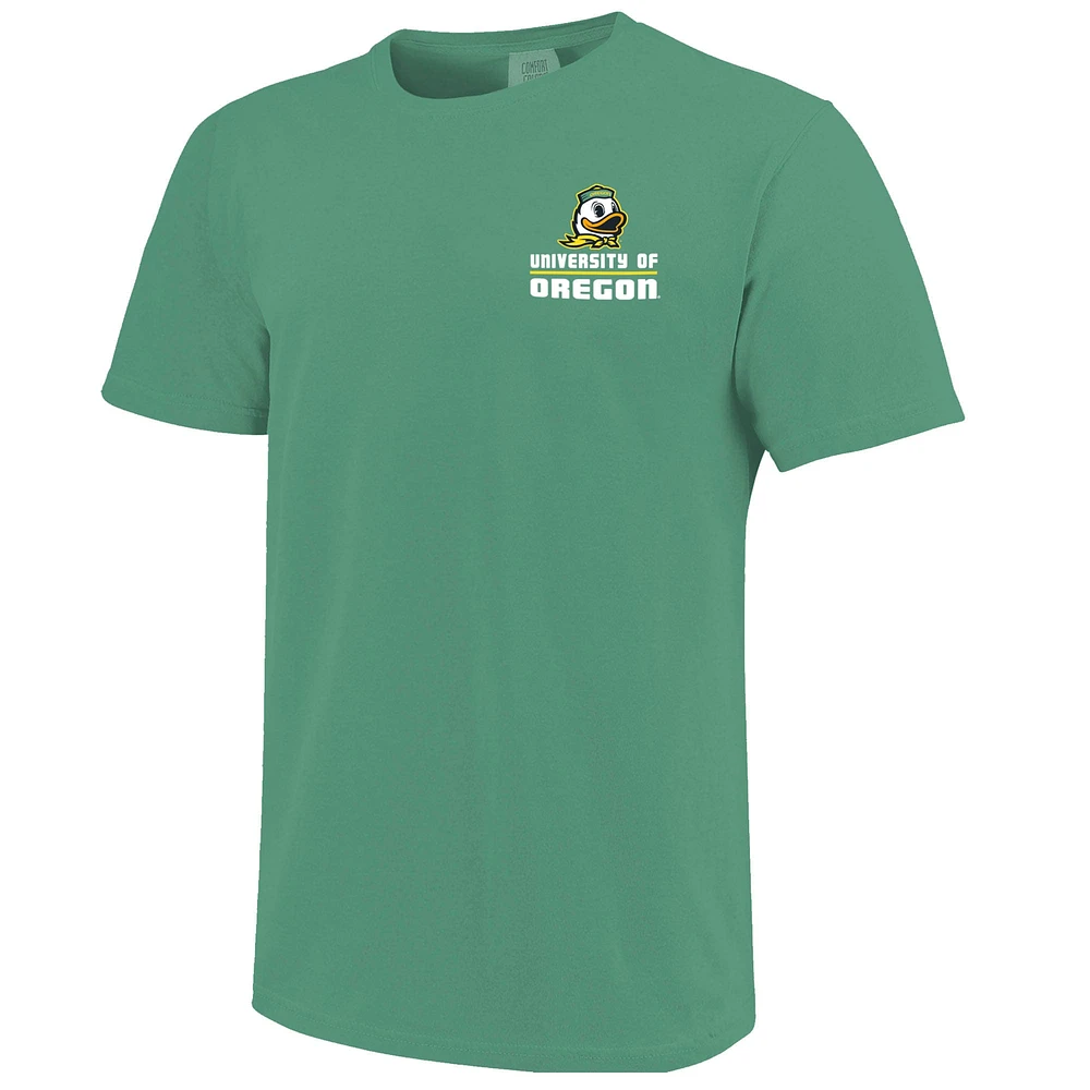 Men's Green Oregon Ducks Striped Campus Skyline T-Shirt