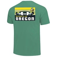 T-shirt rayé vert pour homme avec logo Oregon Ducks sur le campus