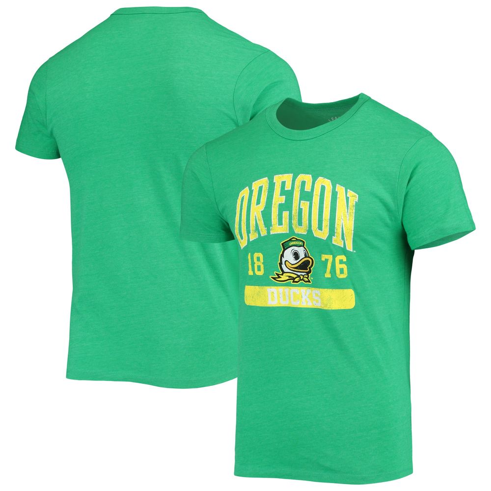 Men's League Collegiate Wear Heathered Green Oregon Ducks Volume Up Victory Falls Tri-Blend T-Shirt