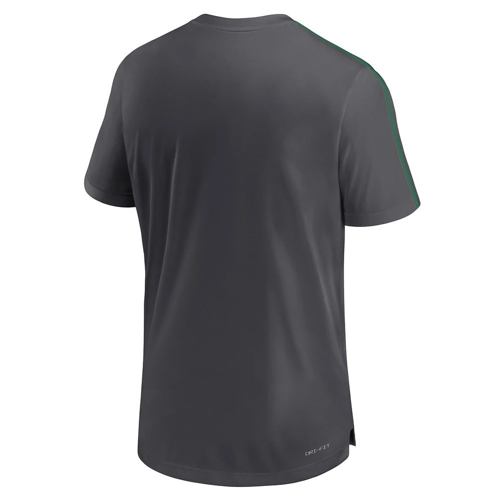 Men's Nike Anthracite Oregon Ducks 2024 Sideline Coach Performance Top