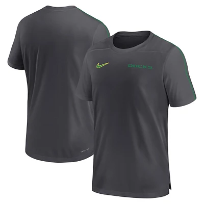 Haut de performance Nike anthracite Oregon Ducks 2024 Sideline Coach pour homme