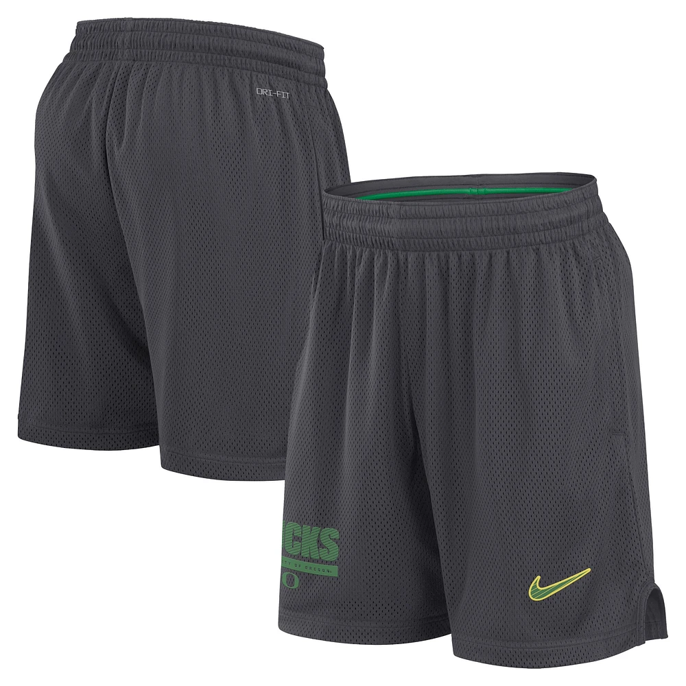 Men's Nike Anthracite Oregon Ducks 2024 Sideline Performance Mesh Shorts