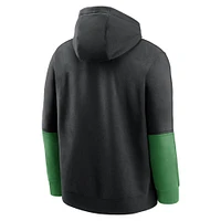 Men's Nike Black/Green Oregon Ducks 2024 Sideline Club Pullover Hoodie