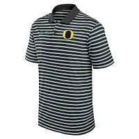 Men's Nike Black/White Oregon Ducks Primetime Victory Striped Performance Polo