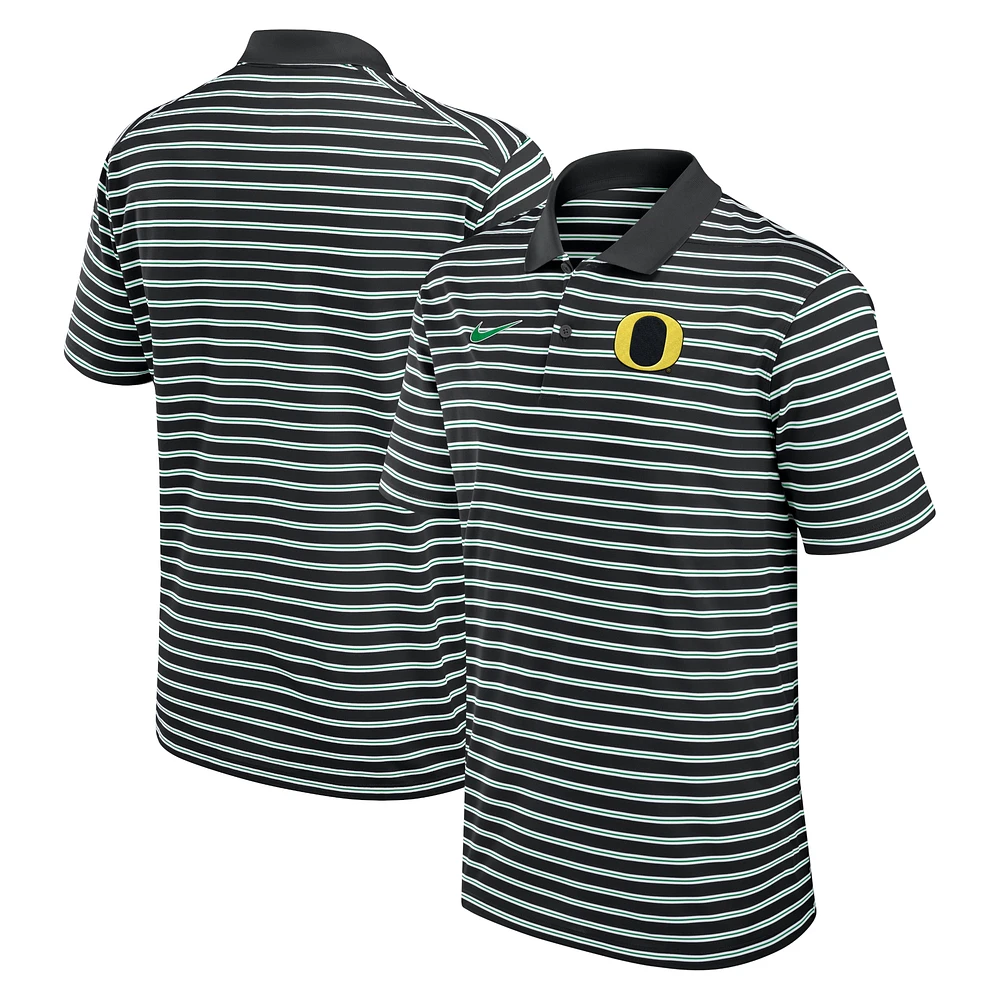 Polo de performance à rayures Nike pour hommes, noir/blanc, Oregon Ducks Primetime Victory