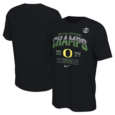 T-shirt Nike noir pour hommes des Ducks de l'Oregon 2024 Fiesta Bowl Champions Locker Room