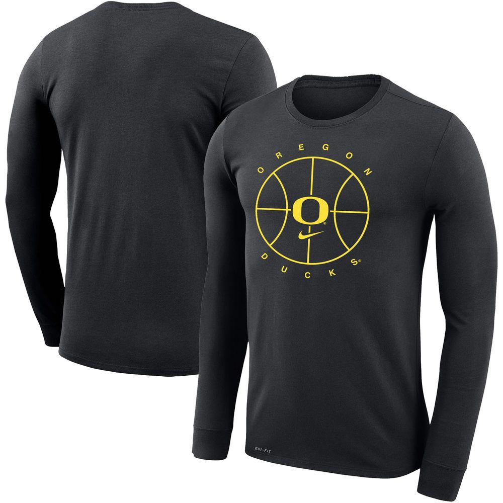 Men's Nike Black Oregon Ducks Basketball Icon Legend Performance Long Sleeve T-Shirt