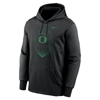 Men's Nike Black Oregon Ducks Icon Football Performance Pullover Hoodie