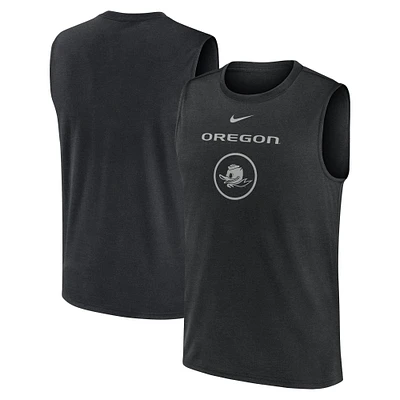 T-shirt sans manches Nike Oregon Ducks On-Court Basketball Practice Legend pour homme, noir